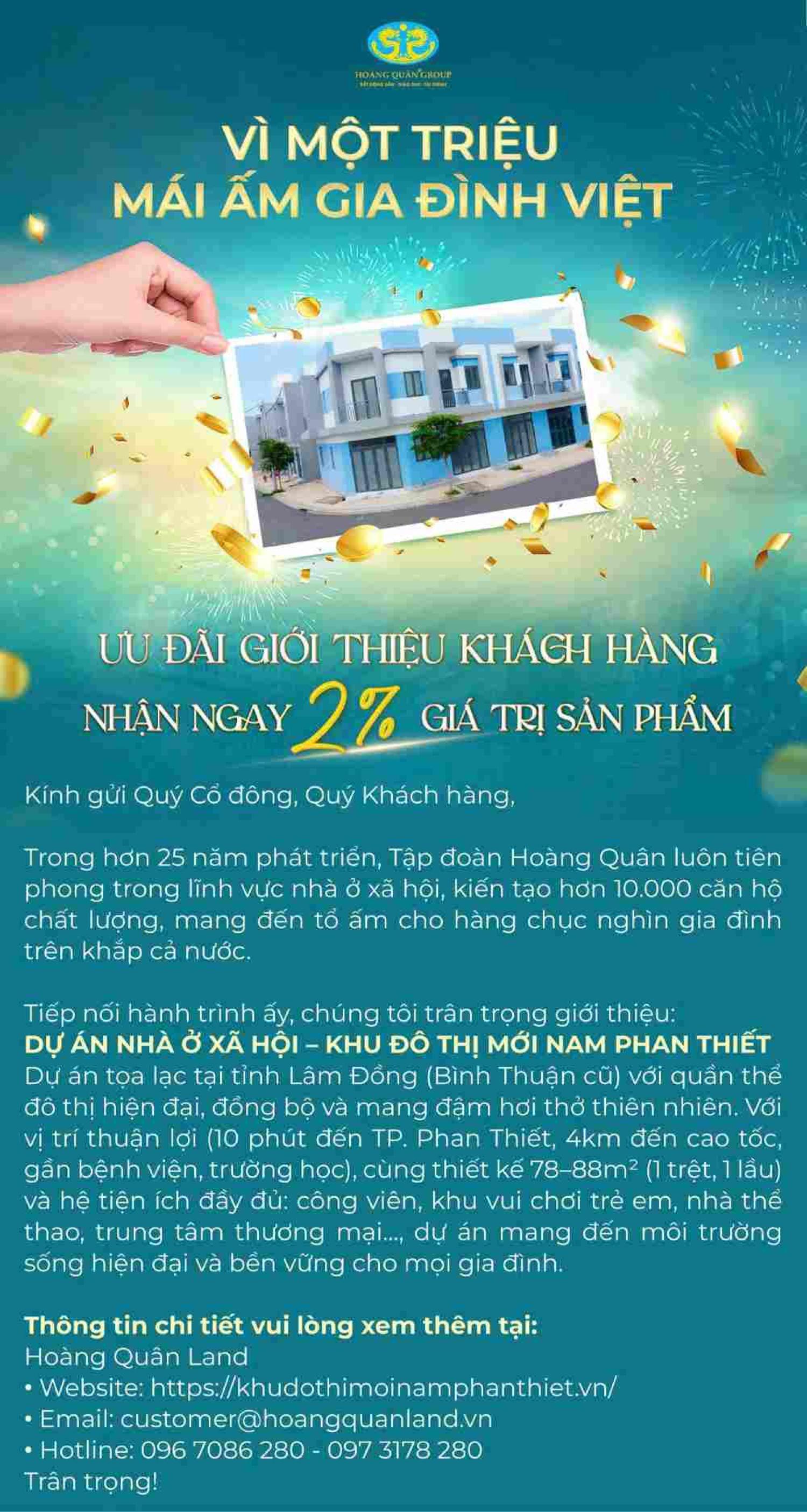 ƯU ĐÃI GIỚI THIỆU KHÁCH HÀNG - NHẬN NGAY 2% GIÁ TRỊ SẢN PHẨM